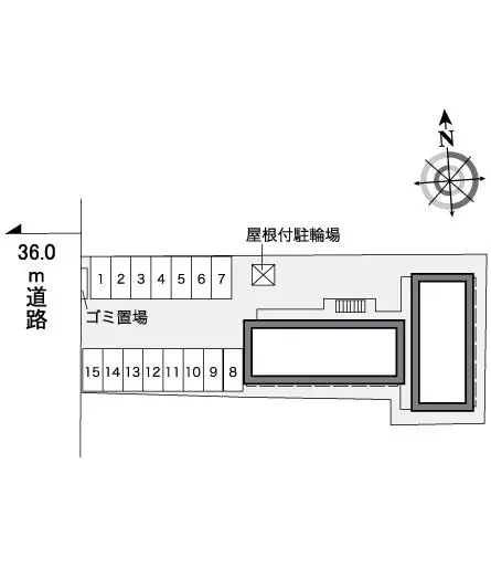 ★手数料０円★函館市大縄町　月極駐車場（LP）